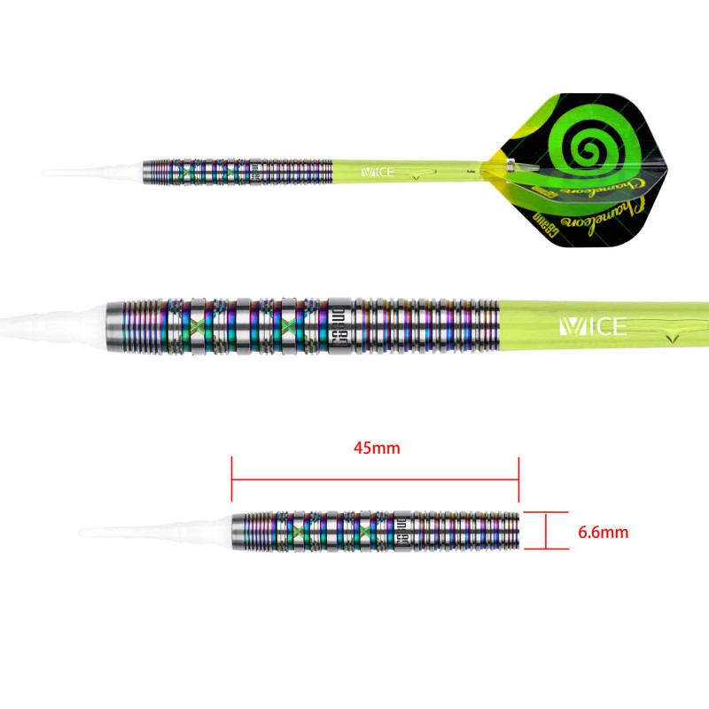le jeu de flechette pointe nylon Chameleon Lapis Lazuli  elek one80 en 18g