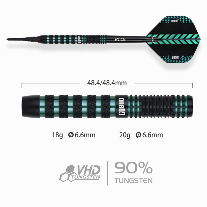 le jeu de flechette pointe nylon Jesus Noguera Perea elek one80  est en 18g