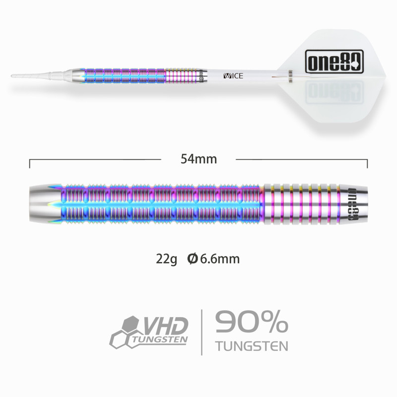 le jeu de flechette pointe nylon alexis toylo coolcat 2 elek one80 est en 22g