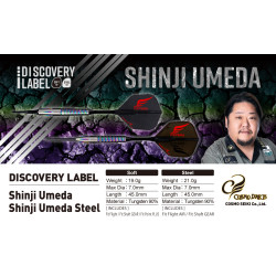 les fléchettes shinji umeda discovery label elek en 19g  elek sont vendues en fûts seuls par cosmodarts
