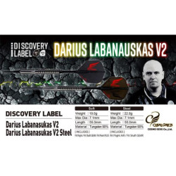 les fléchettes darius labanauskas v2 discovery label elek en 19g  elek sont vendues en fûts seuls par cosmodarts