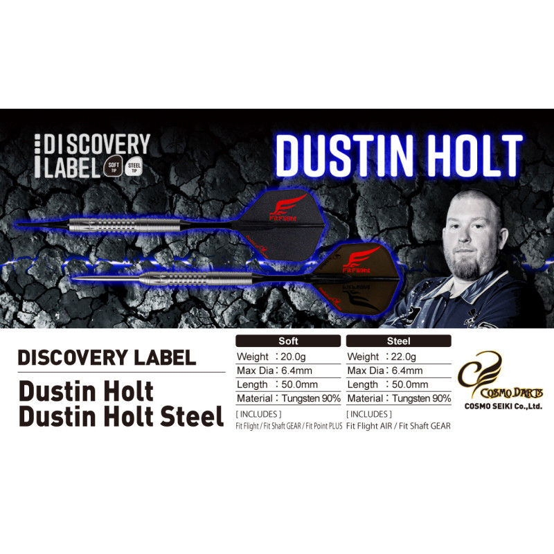 les fléchettes dustin holt discovery label elek en 20g sont vendues en fûts seuls par cosmodarts