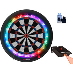 ensemble cible connectée granboard 3s bleu avec pas de tir laser winmau