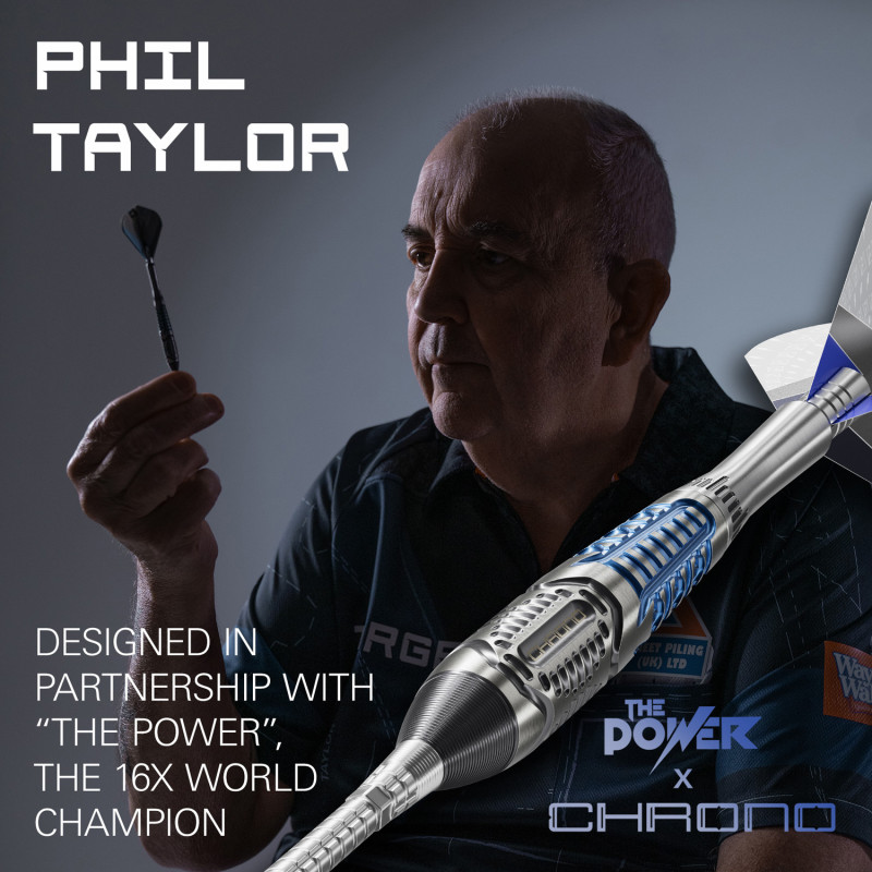 jeu de flechettes pointe acier Phil Taylor Power Chrono SP Target en 26g avec le système swiss point