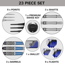 jeu de  flechettes pointe acier Phil Taylor Power Chrono elek 95% en 20g chez target