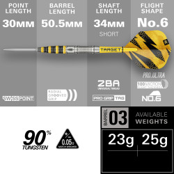 les flechettes Buzz 03 SP target en 23g sont vendues sans étui