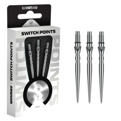 les pointes switch point grooved chrome winmau sont des pointes de flechettes démontables