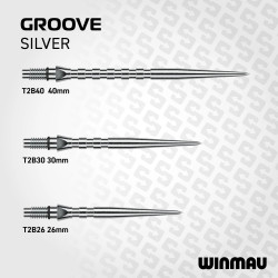 les pointes switch point grooved chrome winmau sont des pointes de flechettes démontables