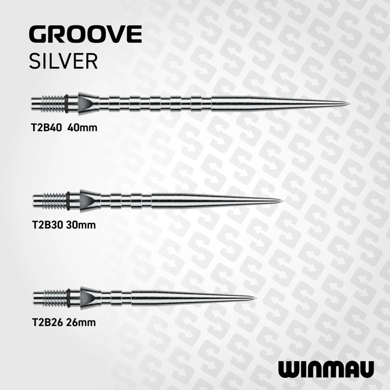 les pointes switch point grooved chrome winmau sont des pointes de flechettes démontables