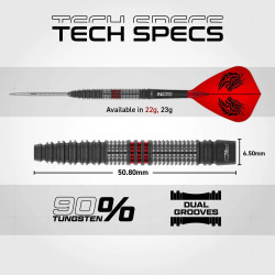 les fléchettes rhiraeth jonny clayton tapered switch point red dragon en 22g sont vendues montées