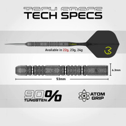 les flechettes Signature edition MVG Switch Point Winmau sont en 22g