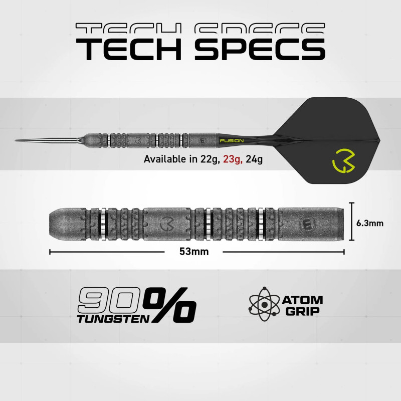 les flechettes Signature edition MVG Switch Point Winmau sont en 23g