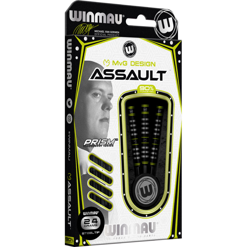 les fléchettes assault de MVG en 22g sont vendues complètes